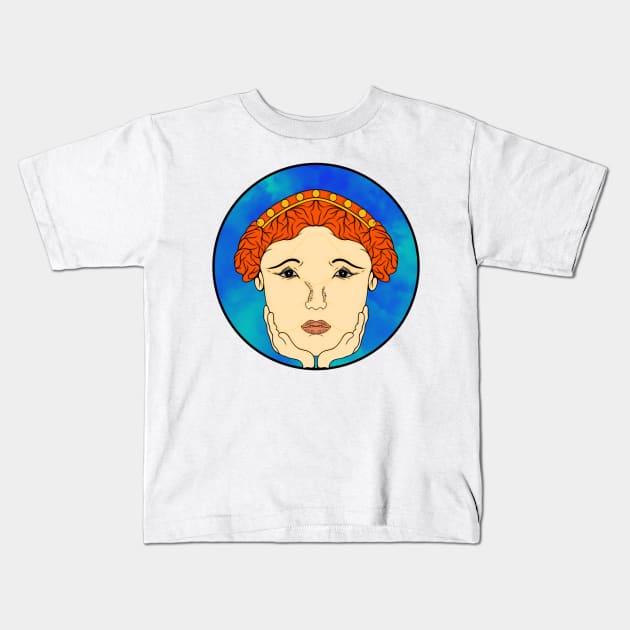 Statue Face Kids T-Shirt by ryroxtoons